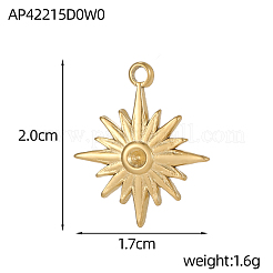 Pendentifs en acier inoxydable 304 avec breloques soleil&nbsp;STAS-OY004-30G