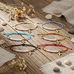 6 Stück Armband mit Kreuzanhänger aus Edelstahl 304&nbsp;NZ8647-8