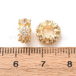 Messing Micro Pave klare Zirkonia europäische Perlen&nbsp;KK-F942-11G