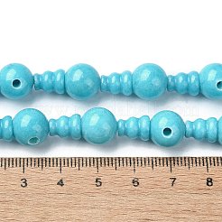 Natürliche weiße Jade 3-Loch-Guru Perle Stränge&nbsp;G-K149-45