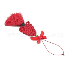 Décorations de pendentif pompon en polyester&nbsp;HJEW-JM04479-01