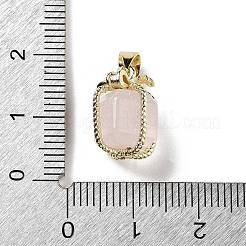 Breloques de boîte-cadeau en quartz rose naturel&nbsp;G-P523-01G-01