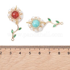 4 pièce 4 styles de breloques de connecteur en laiton micro pavé de zircone cubique&nbsp;PALLOY-TA00398