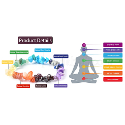Chakra bracelets de pierres précieuses extensibles&nbsp;BJEW-JB02288-02