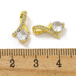 Estante de placas micro latón allanan charms de circonio cúbico&nbsp;KK-C074-01G