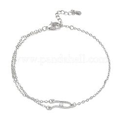 Messing Micro Pave klare Zirkonia Link Armbänder&nbsp;BJEW-E114-01E-P