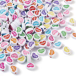 200 Stück undurchsichtige Acrylperlen zum Valentinstag.&nbsp;MACR-CW0001-13