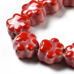 Perline porcellana stampato fatto a mano&nbsp;X1-PORC-F005-02D