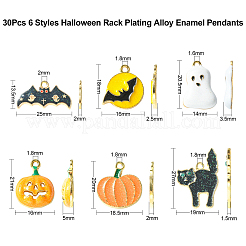 30 stücke 6 arten halloween rack überzug legierung emaille anhänger&nbsp;PALLOY-CJ0002-32