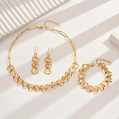 Legierung ovale Gliederkette Halsketten & Armbänder & Creolen-Sets&nbsp;FS-WG0574A-01