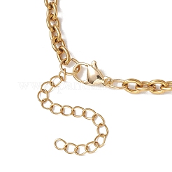Colliers pour femmes avec pendentif rond et croix en œil de tigre naturel et chaîne en acier inoxydable 304.&nbsp;NJEW-JN05755