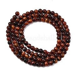 Gefärbte und erhitzte natürliche rote Tigerauge-Perlenstränge&nbsp;G-K146-50-3mm-01