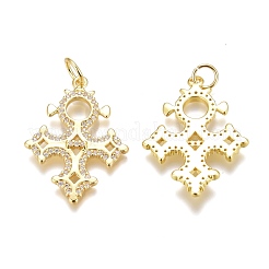 Pendenti in zirconi cubici trasparenti in micro pavè di ottone&nbsp;ZIRC-O035-01G