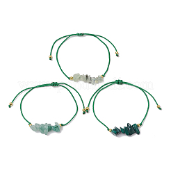 3 bracelet de perles tressées en pierres précieuses de 3 styles&nbsp;BJEW-JB11146-04