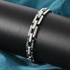Bracelets à maillons rectangulaires en acier inoxydable 304 pour femmes et hommes&nbsp;BJEW-F488-64P