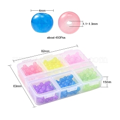 450pcs brins de perles de verre imitation jade 6 couleurs&nbsp;DGLA-YW0001-03