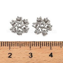Capuchons de perles en zircone cubique transparent micro pave en laiton&nbsp;KK-K374-24P