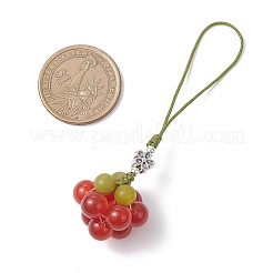 Colgantes de caqui con jade y cornalina chinos naturales&nbsp;HJEW-TA00416