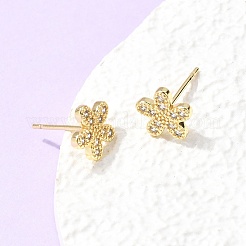 Pendientes de latón con micropavé de circonitas cúbicas transparentes para San Valentín&nbsp;EJEW-C186-22G-03