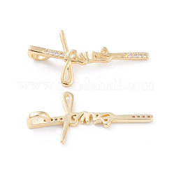 Pendenti in zirconi cubici trasparenti in micro pavè di ottone&nbsp;ZIRC-L093-66G