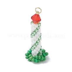 3 Stück Weihnachtskerzenanhänger aus Glasperlen&nbsp;PALLOY-MZ01003