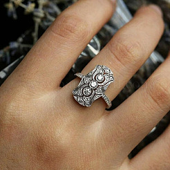 Retro-Fingerringe aus Messing und Zirkonia&nbsp;FS-WGF6FC6-03