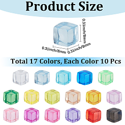 170pcs 17 Farben transparente Acrylperlen&nbsp;AJEW-PA0001-05