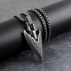 Collares con colgante de flecha vikinga de aleación vintage para hombre&nbsp;WG8815F-01