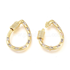 Messing Micro Pave Zirkonia Schraube Karabiner Schloss Charms&nbsp;KK-M206-14G-01