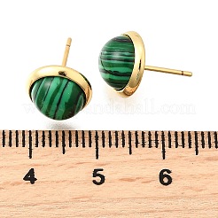 Halbrunde Ohrstecker aus Messing&nbsp;EJEW-Z124-03G