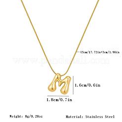 Colliers pendentifs alphabet en acier inoxydable 304 pour hommes et femmes&nbsp;GP1122-13