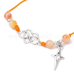 Pulseras de cuentas trenzadas de jade blanco teñido natural&nbsp;BJEW-JB09823-02