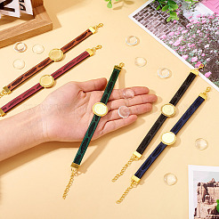 5 pz kit fai da te per realizzare braccialetti in cordino di pelle PU&nbsp;DIY-TA0012-05G