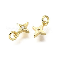 Ciondoli in ottone zirconi chiari micro pavé&nbsp;KK-V011-42G