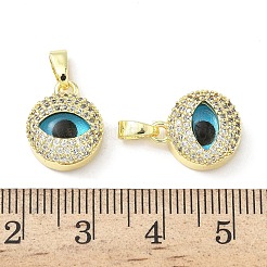 Laiton imprimé micro pavé de zircones cubiques avec pendentifs en verre&nbsp;KK-Z134-17G-01