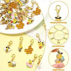 40 pendentif décoratif en alliage émaillé de 10 styles&nbsp;HJEW-FS00064