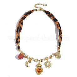 Collana con ciondolo a forma di cuore sacro in lega smaltata e plastica&nbsp;WG2FAF8-04