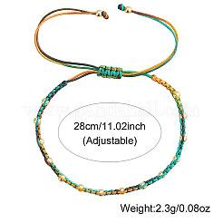 Braccialetti di perline intrecciate con perline rotonde in ottone&nbsp;CX8547-1