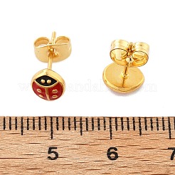 Ohrstecker aus Emaille aus 304 Edelstahl&nbsp;EJEW-B009-22G-01