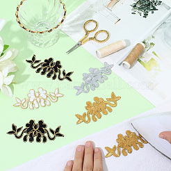 16 Stück 4-farbige Blumen-Polyester-Flicken zum Aufbügeln/Aufnähen&nbsp;DIY-GF0011-68
