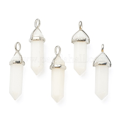 Natürliche weiße Jade spitzen Anhänger&nbsp;G-M378-01P-A12