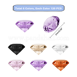 720 Stück 6 Farben Diamantform Klasse A Zirkonia Cabochons&nbsp;ZIRC-PH0001-23