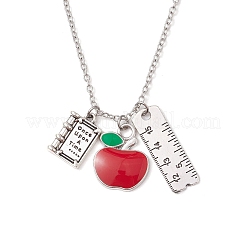 Colliers pendentifs en alliage de pomme rouge pour la fête des mères&nbsp;X1-NJEW-TA00185