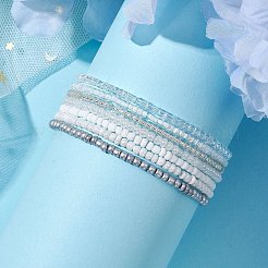 7 pièces 7 styles de bracelets extensibles en verre&nbsp;BJEW-JB10384