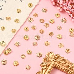 100 pièce de capuchons de perles en laiton de 10 styles&nbsp;KK-CJ0002-08