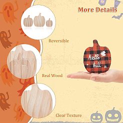 12 Stück 3 Stil Halloween Thema unbehandeltes Holz Dekoartikel&nbsp;DIY-OC0004-14