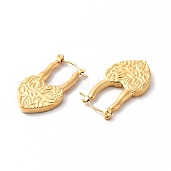 Orecchini a cerchio a forma di cuore in acciaio inossidabile 304 con placcatura ionica (ip) per donna&nbsp;EJEW-K243-09G