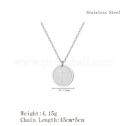 Colliers élégants avec pendentif symbole médical caducée en acier inoxydable 304 pour femmes&nbsp;XP1047