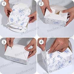 12 Stück faltbare Geschenkschachteln aus Papier mit gestanztem Lochgriff&nbsp;CON-WH20001-18B