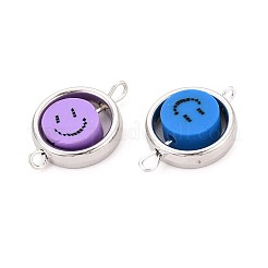 Polymerclay-Perlen mit CCB-Kunststoffrahmen-Verbinderanhängern&nbsp;CLAY-T022-35M-05